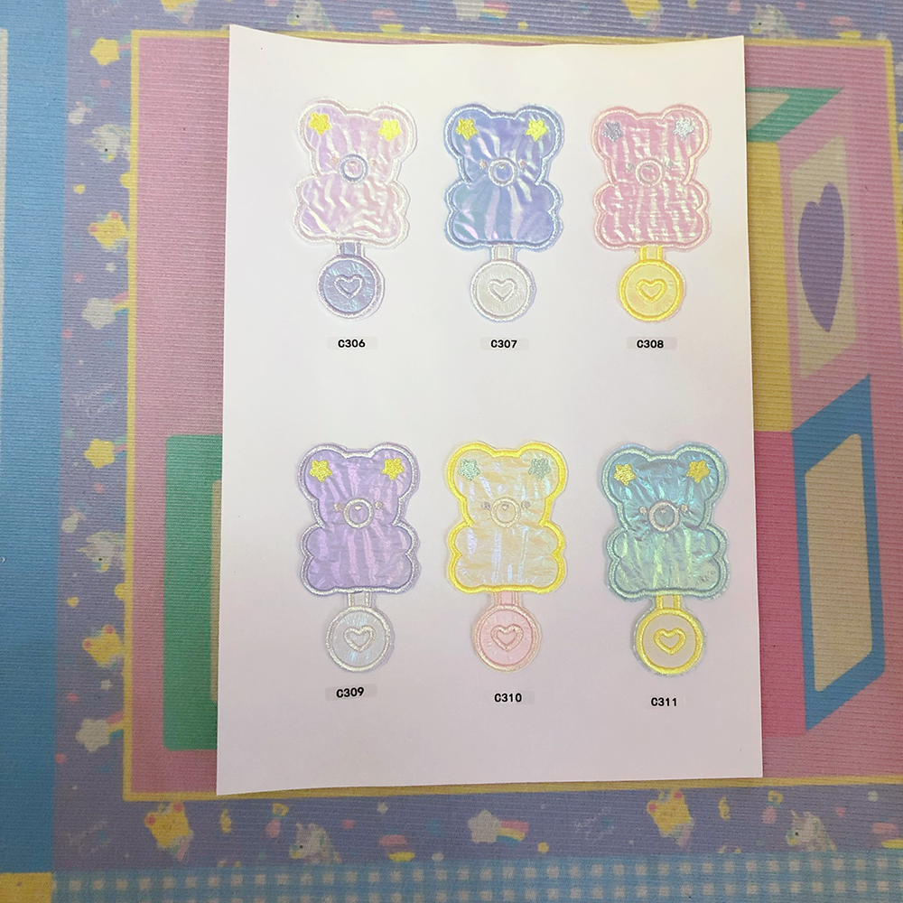 1piece Embroidered patch hairpin