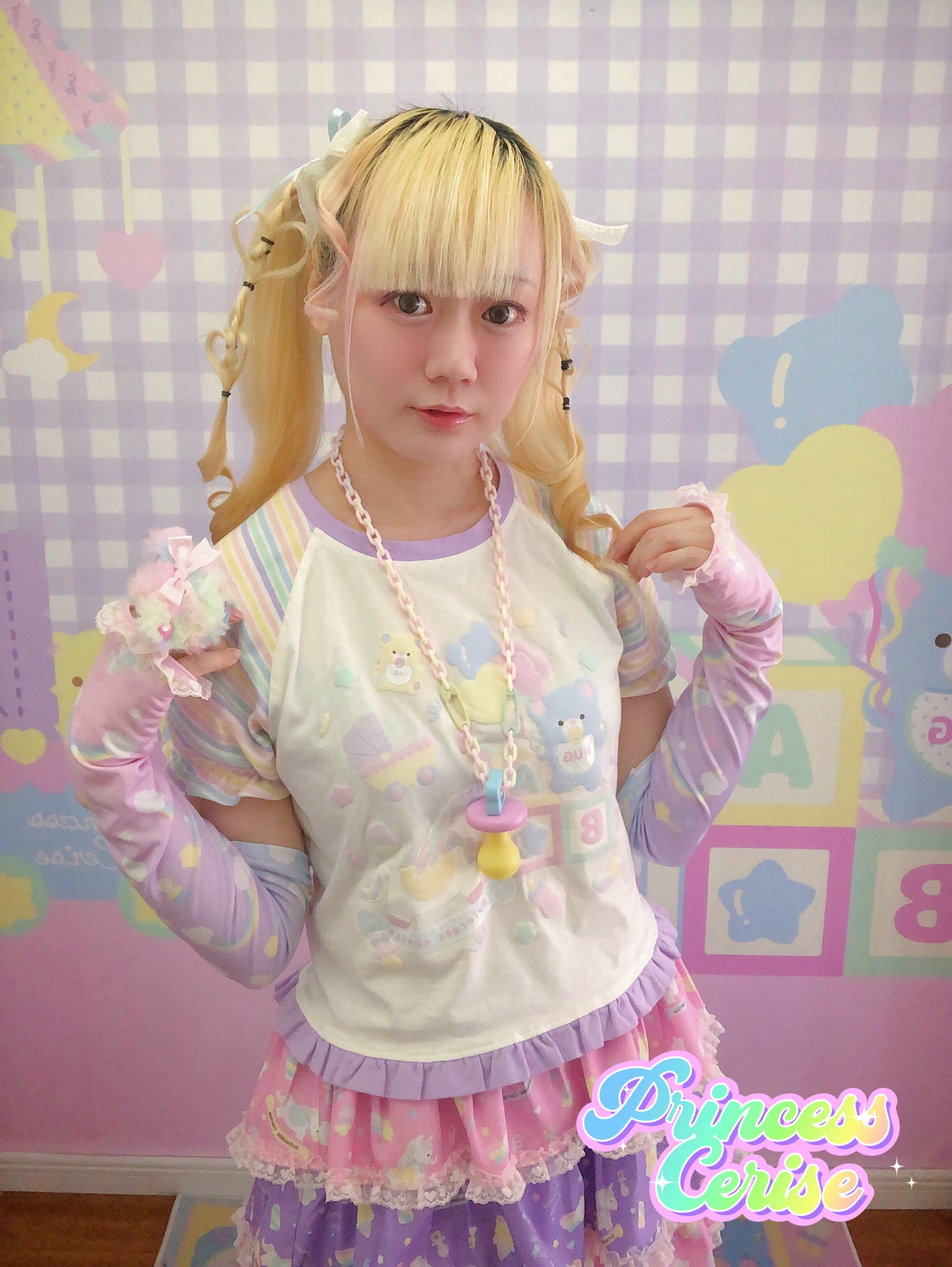 Bear baby Unicorn  Kawaii Printed Top + Gloves