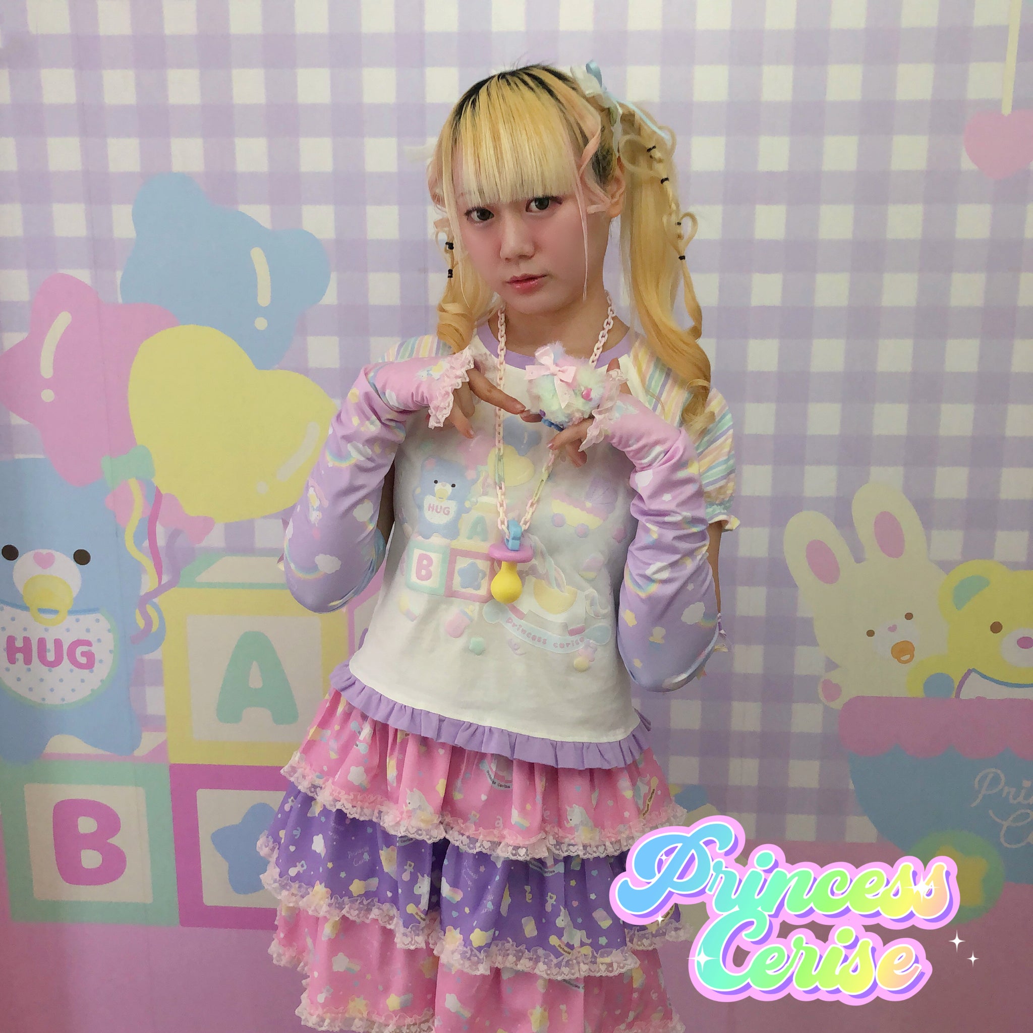 Bear baby Unicorn  Kawaii Printed Top + Gloves